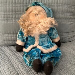 Plush Santa Claus Holiday Decor in Blue